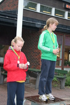 Tytöt 13v.  voittaja Annikka Hannola HKV ja Veera Elo Pakilan Visa.